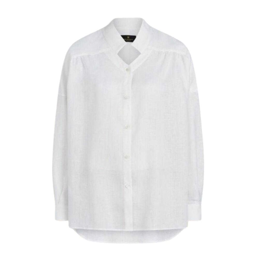 Belstaff Mens Plain Linen Shirt / White